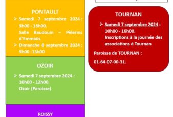 Inscriptions aumônerie, Rentrée septembre 2024