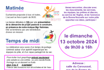 Journée missionnaire du pôle, le 13 octobre 2024